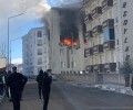 В пятиэтажном здании в Карсе на востоке Турции прогремел взрыв, вспыхнул пожар